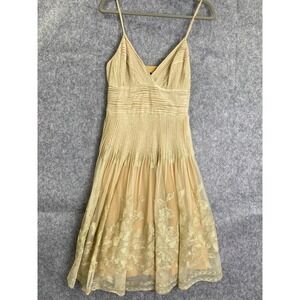 ECI New York Gold Embroidered Tulle Gown Dress Size‎ 4 Evening Formal Party